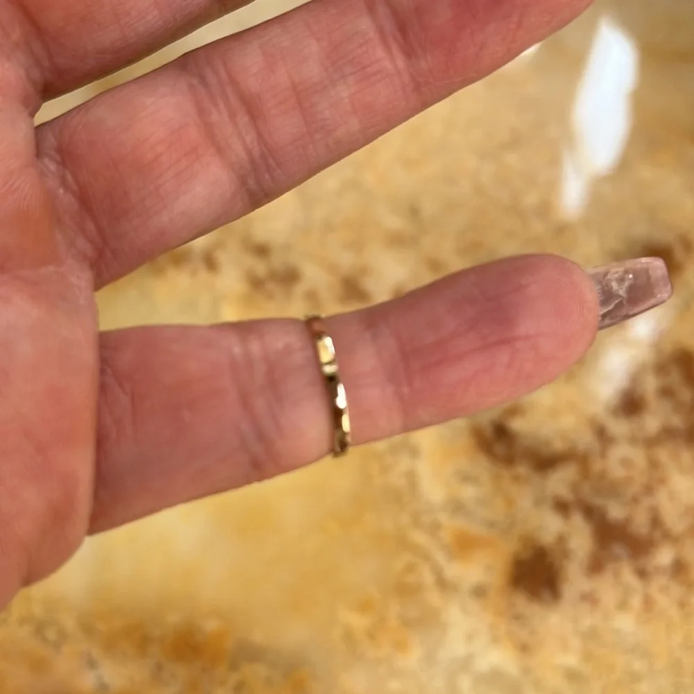 tiny 14k Yellow gold Children CZ Pinky Ring